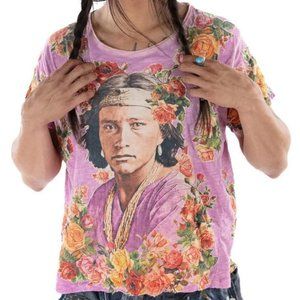 Magnolia Pearl Navajo Warrior T with Rose Applique